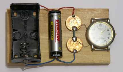 Home made battery capacity tester for primary and rechargeable cells